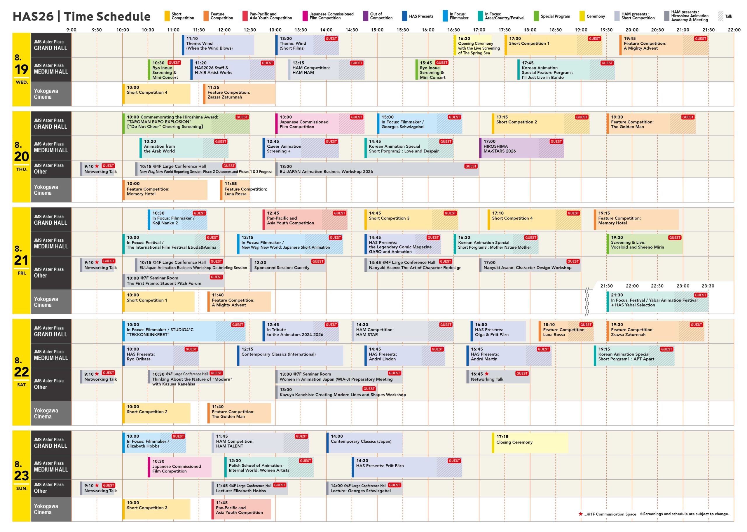 Open schedule PDF